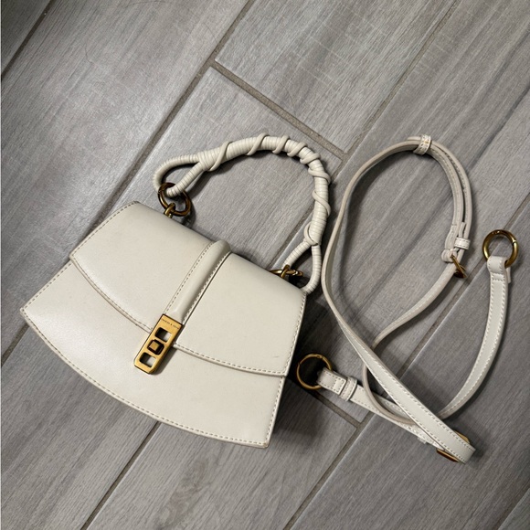 Charles & Keith Handbags - charles keith structed Cream/off-white handbag/crossbody